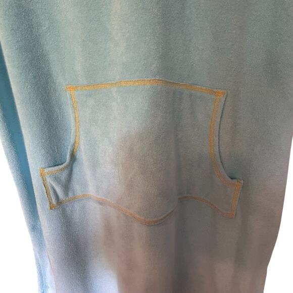 QUACKER FACTORY Terry Hoodie Swim Dress Cover-Up Aqua Blue Sequins Beads Size M - Picture 10 of 15